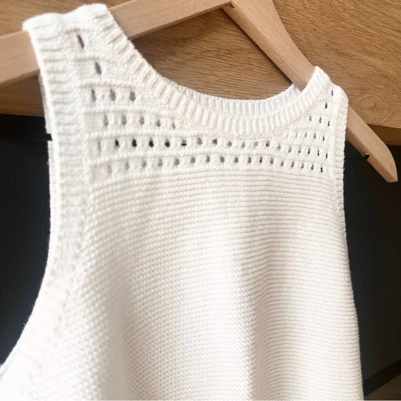 Abercrombie kids white crochet knit tank top 13/14 - Picture 3 of 7